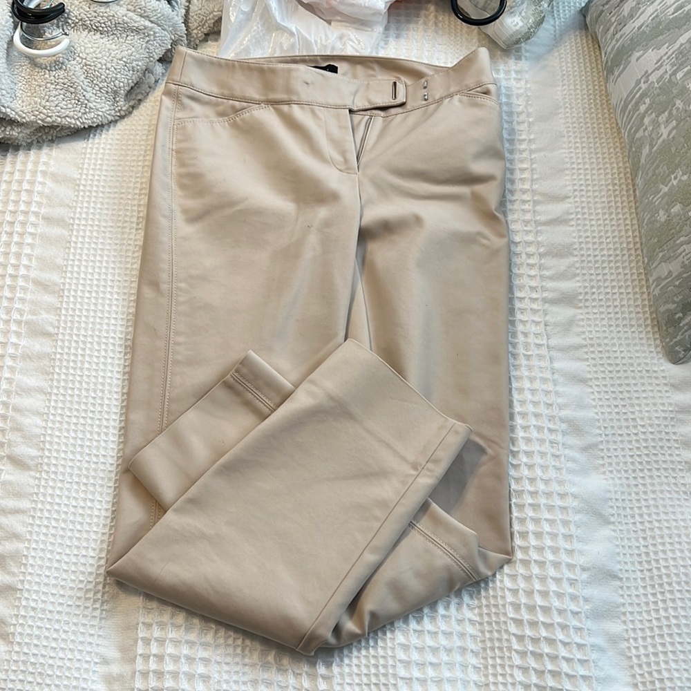 White House black market perfect form slim ankle cream pants